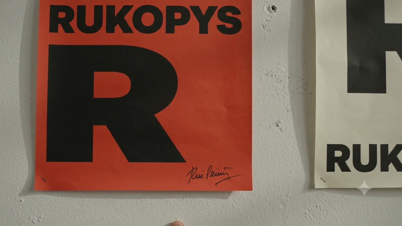 Vizualizace podpisu fixou na plakátu RUKOPYS